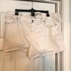 White denim shorts